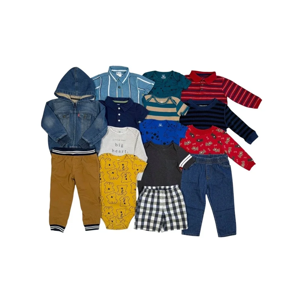 Levi's Carters Cat & Jack Toddler Boy 24M Clothing Lot 15pc Jacket Pants Shirts